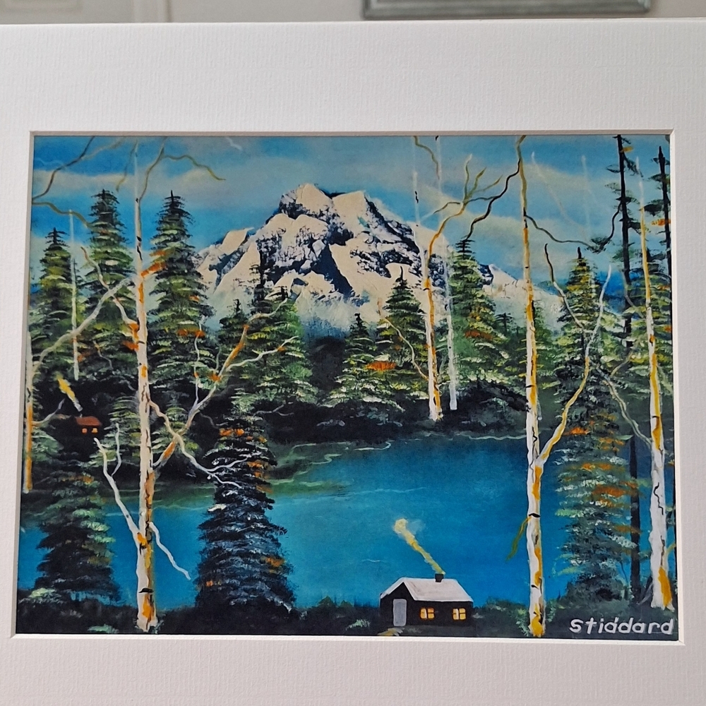 Mt. Shasta Landscape Painting By Jack E. Stiddard Sz. 8x10 Photo/11x14 Mat